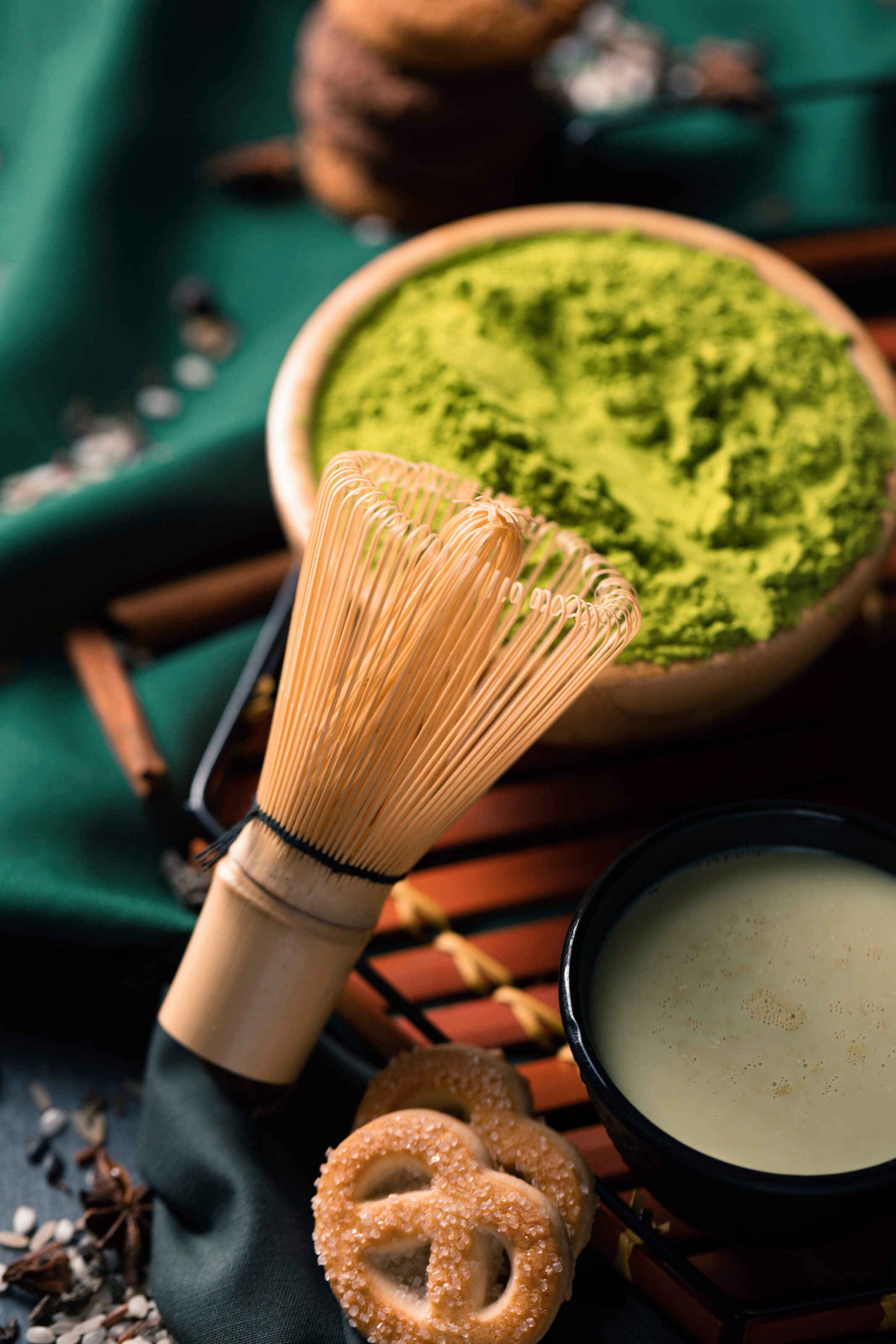 Zdrowa zielona matcha w proszku